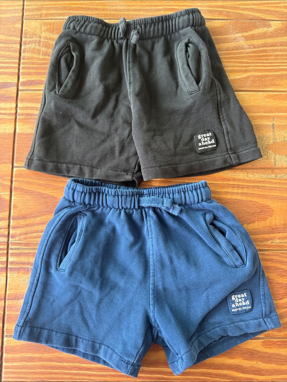 ZARA Bundle - LABEL TRIM PLUSH SHORTS
 - Black & Navy
